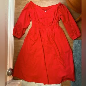 Anthropologie red dress with pockets